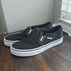 Vans Women's Classic Black and White Slip-On